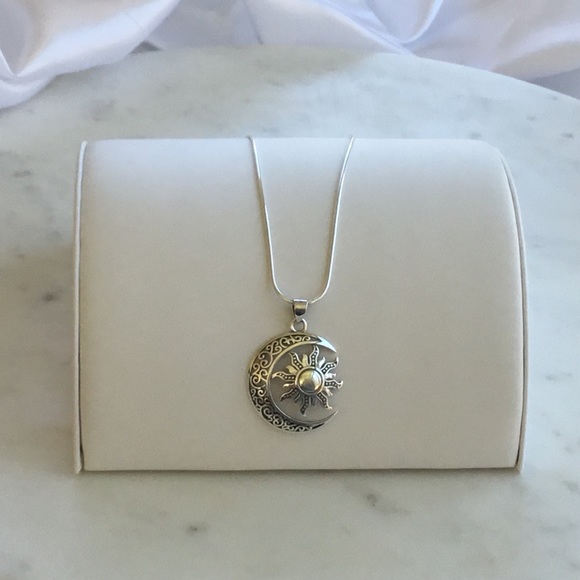 Sterling Silver Moon & Sun Necklace - Picture 14 of 16